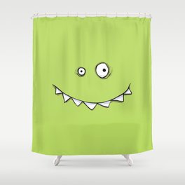 Happy Green Monster Shower Curtain