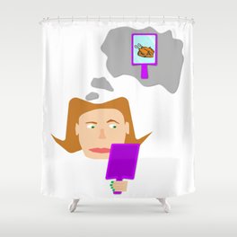 Lady Chicken Shower Curtain