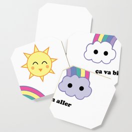 Rainbow Design "ça va bien aller" ( it will be fine) Coaster