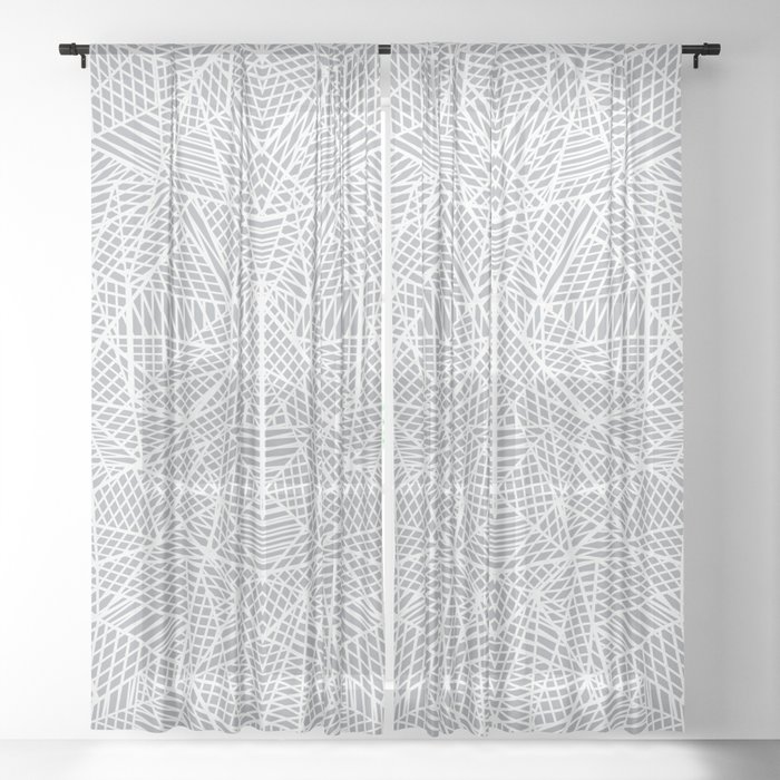 Abstract Lace On Grey Sheer Curtain By Projectm Society6