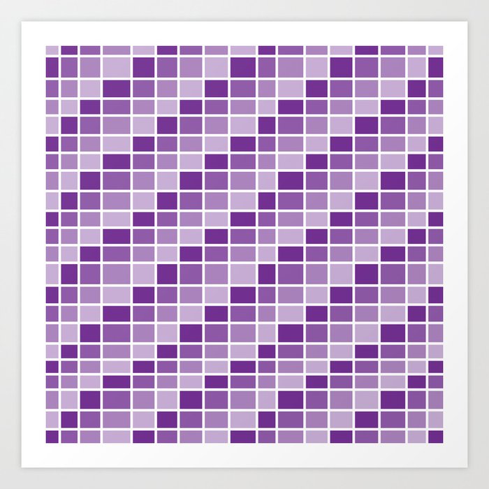 Four Shades of Purple Squares Art Print
