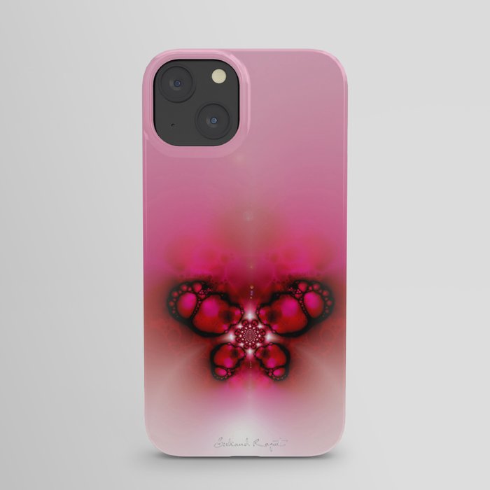 Pink Fractal Butterfly iPhone Case