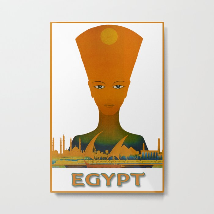 Vintage Egypt Pharaoh Travel Metal Print