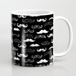 Black & White Moustache Seamless Repeat Background Wallpaper Mug