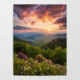 Great Smoky Mountains Scenic Landscape Photography Blue Ridge Parkway North Carolina Poster