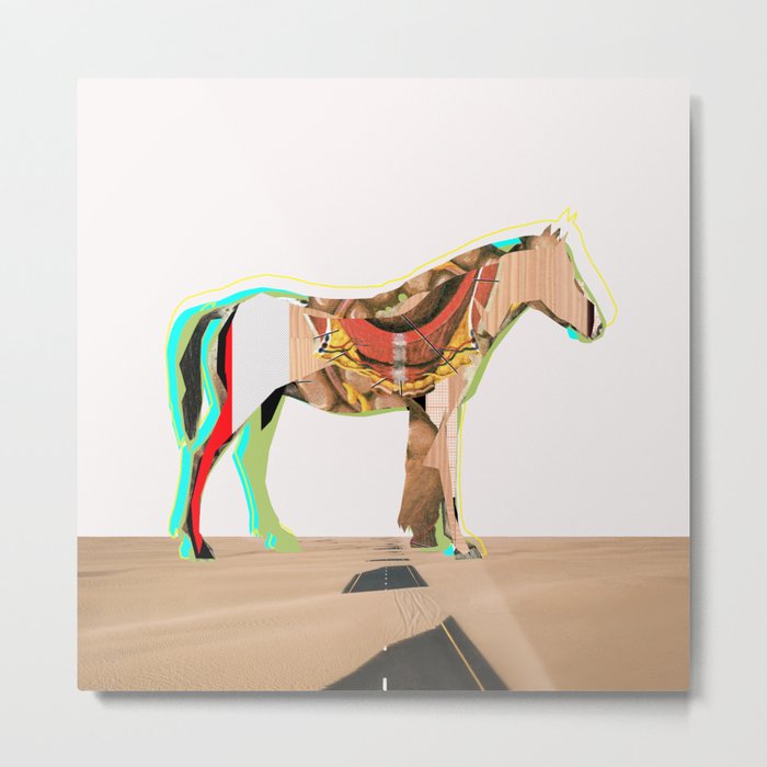 Crazy Horses · desert Metal Print