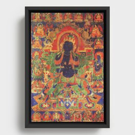 Buddhist Deity Vajradhara Buddha Solitary 1400s Framed Canvas
