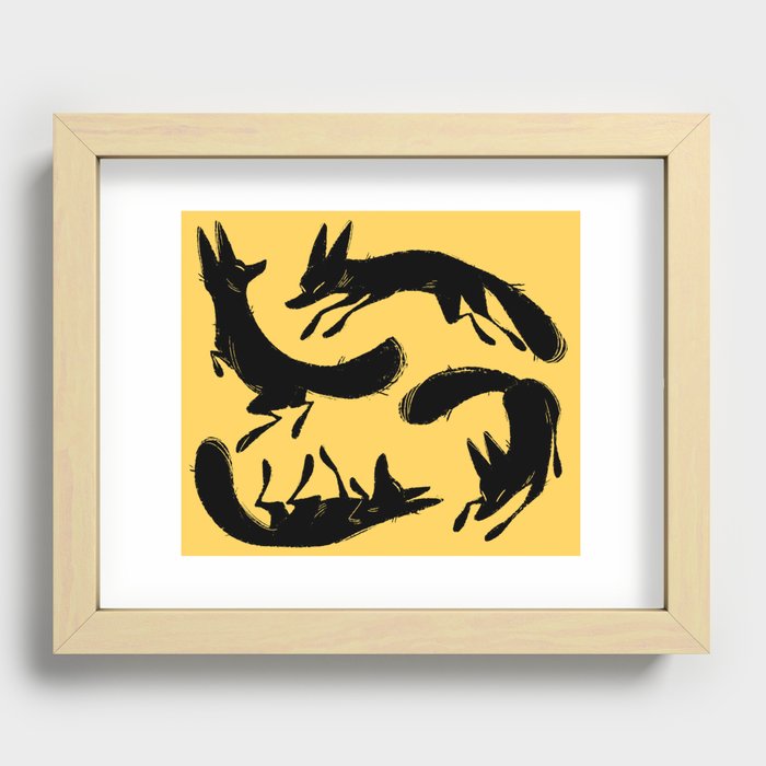 Foxes Recessed Framed Print