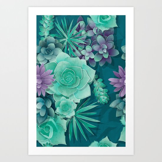 Succulent Love I Art Print