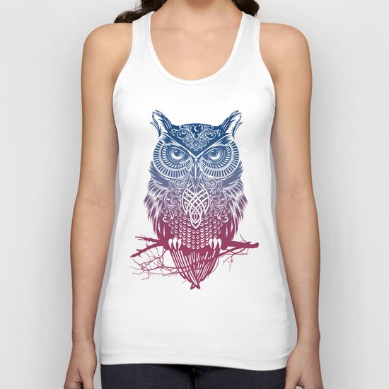 Evening Warrior Owl Unisex Tank Top