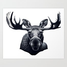 moose charcoal   Art Print
