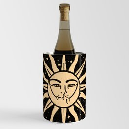 Moon & Sun Gold Linocut Wine Chiller