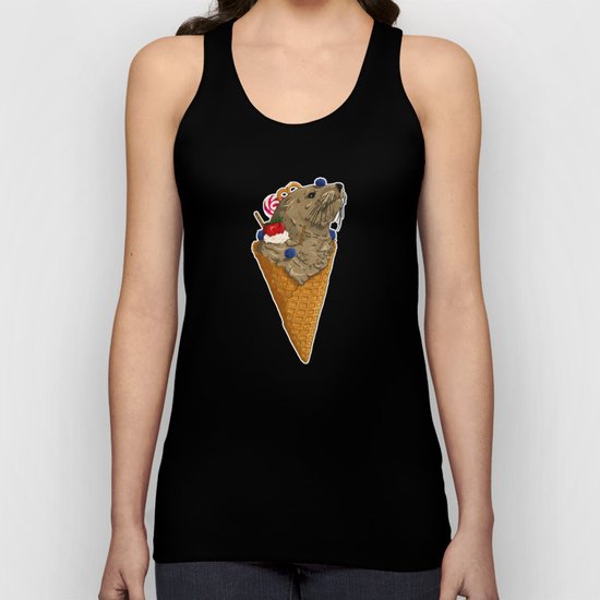 Brown Seal Ice Cream Unisex Tank Top