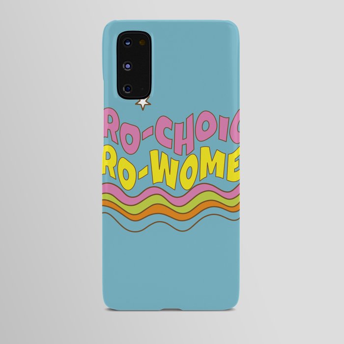 Pro-Choice Groovy Typography Blue Android Case