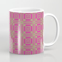 Pink Square Pattern Coffee Mug