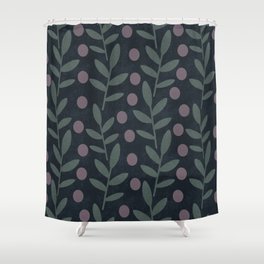 Midnight Leaves Shower Curtain