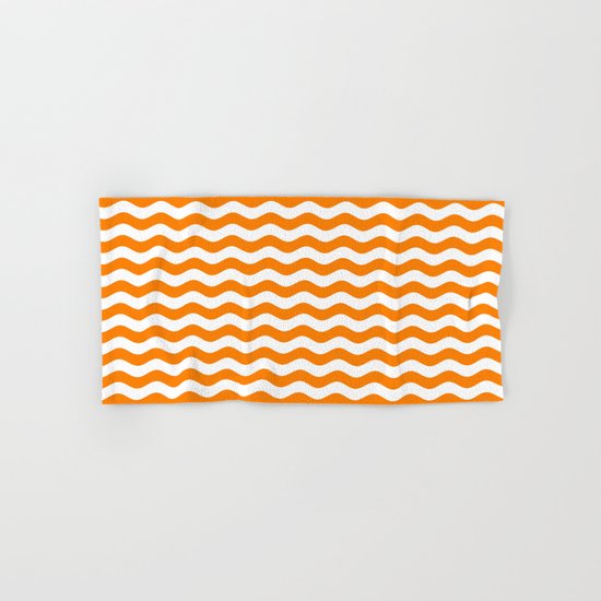 Wavy Stripes (Orange/White) Hand & Bath Towel