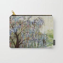 Willow Tree Abstract digital art  composition Carry-All Pouch | Painted, Contemporaryart, Nature, Treeoflife, Colorful, Textured, Tiles, Tree, Digitalart, Blossom 