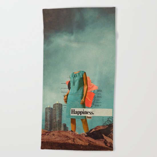 Happiness Here Beach Towel