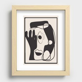 Abstract Line Portrait 01 Recessed Framed Print