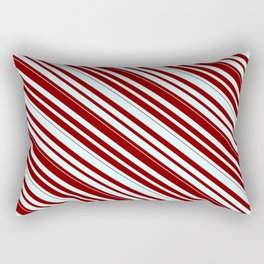 [ Thumbnail: Light Cyan & Maroon Colored Lined/Striped Pattern Rectangular Pillow ]