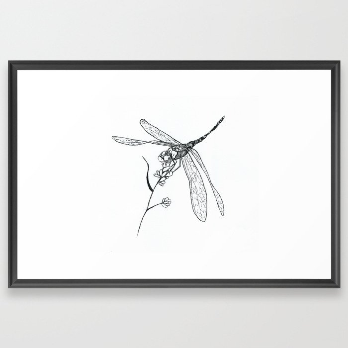 Dragonfly quick sketch Framed Art Print