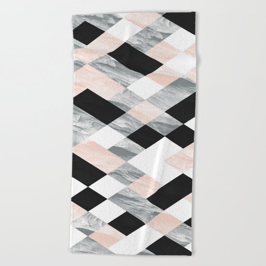 Pastel Scheme Geometry Beach Towel