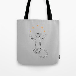 Tiger With Mandarins (grey) Tote Bag