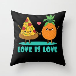 Love Cute Pride Pineapple Pizza Throw Pillow
