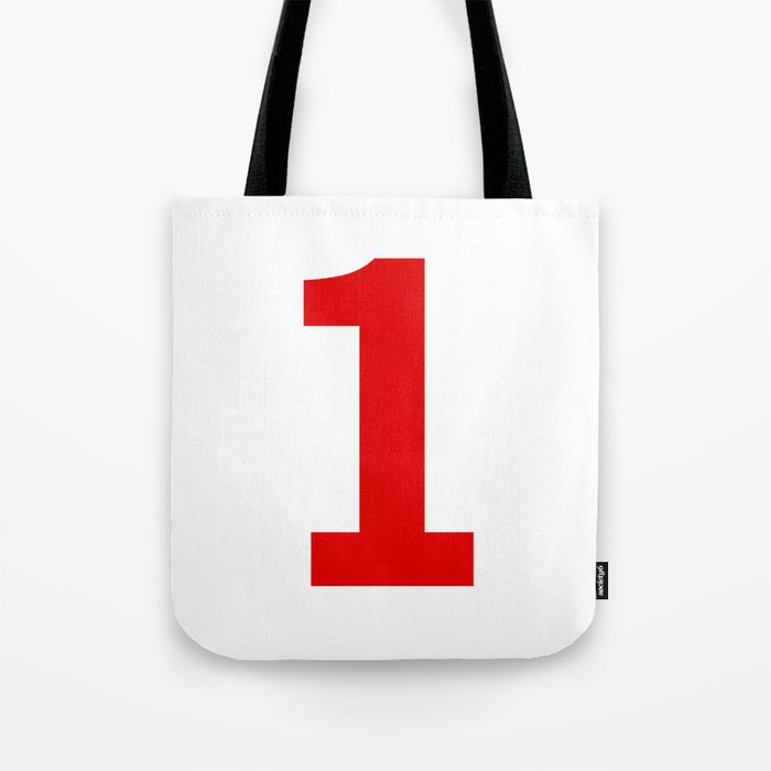 Number 1 (Red & White) Tote Bag