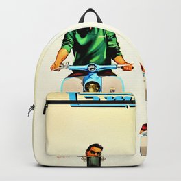 Vintage Lambretta Motor Scooter 'Security' Advertisement Poster Backpack