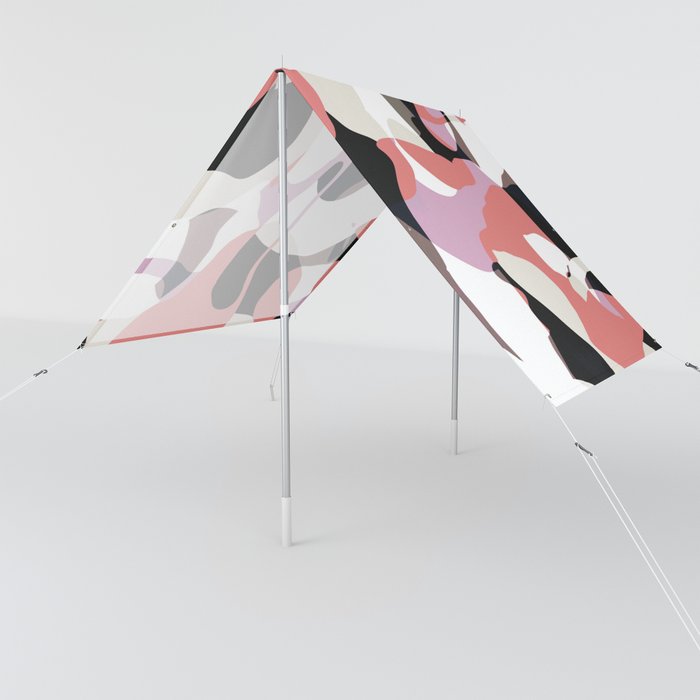 Scandinavian abstract splatter pattern 03 Sun Shade