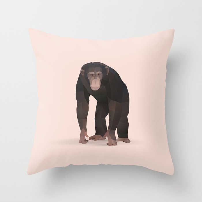 Geometric Chimpanzee - Modern Animal Art Throw Pillow