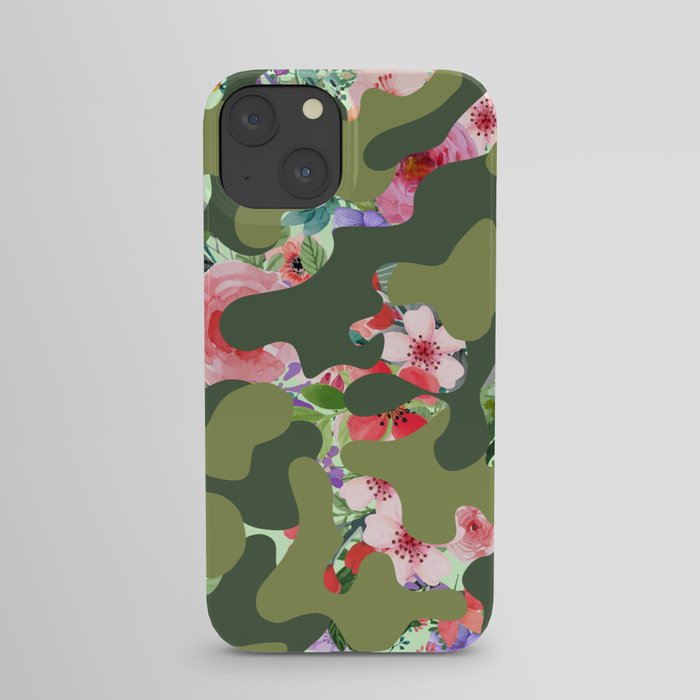Floral camouflage iPhone Case