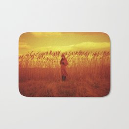 Girl in the Reeds on Chincoteague Island - Redscale Film Photography Bath Mat | Virginia, Calm, Portrait, Reeds, Girlinthereeds, Curated, Silhouette, Landscape, Color, Film 