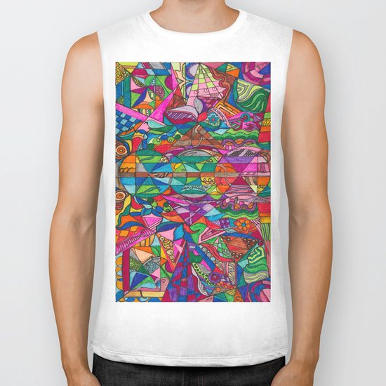 Colorful Abstract Biker Tank