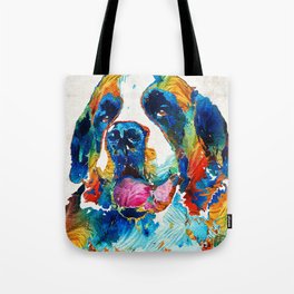 Colorful Saint Bernard Dog by Sharon Cummings Tote Bag