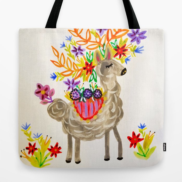 lovely little llama Tote Bag by elizabethadan Society6