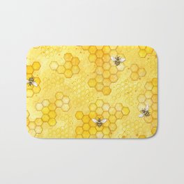 Meant to Bee - Honey Bees Pattern Badematte