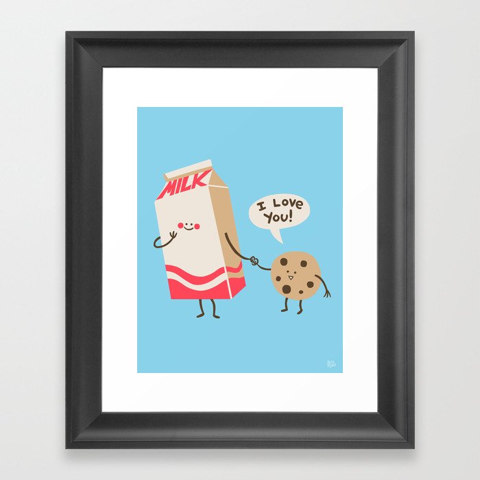 Cookie Loves Milk Framed Art Print