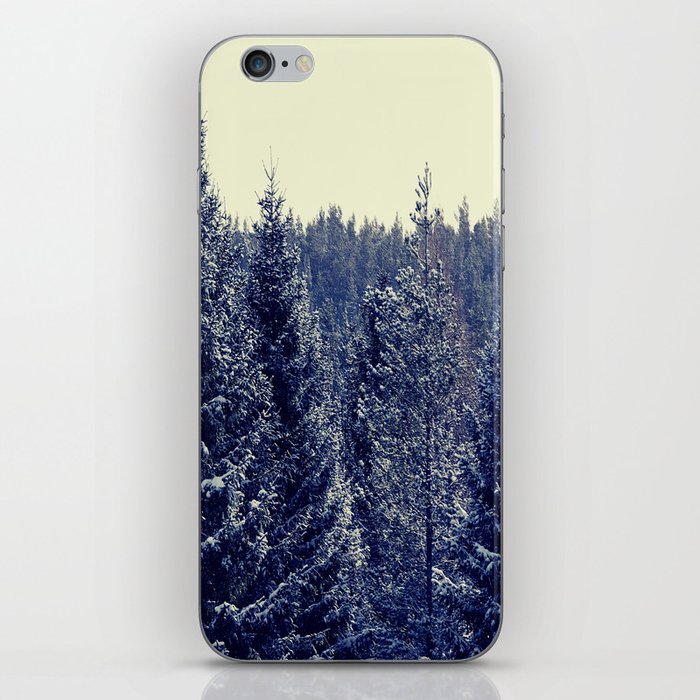 Snow Drama amongst the Pine Trees in the Scottish Highlands iPhone Skin
