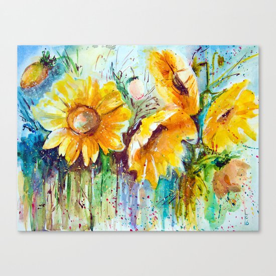 bouquet of sunflowers Canvas Print