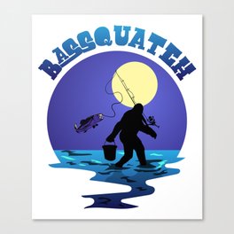 Fishing Bigfoot Pun Bassquatch Sasquatch Lover Angler Canvas Print