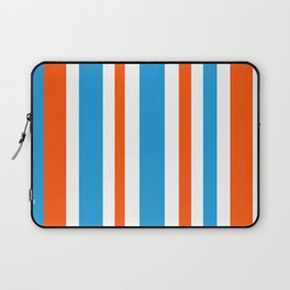 Retro Modern Vertical Stripe Pattern Orange Blue White Laptop Sleeve