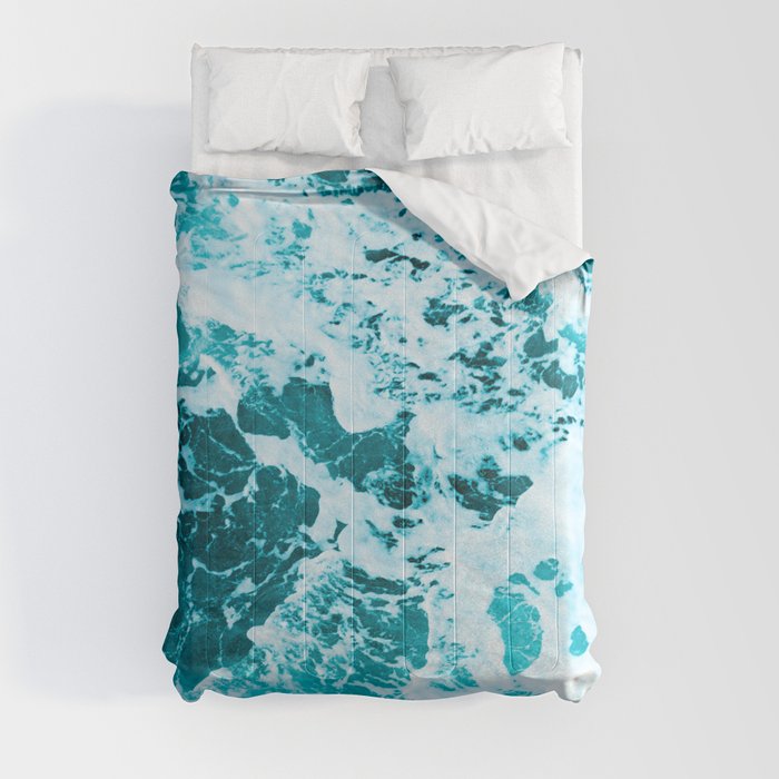 Deep Turquoise Sea - Nature Photography Comforter