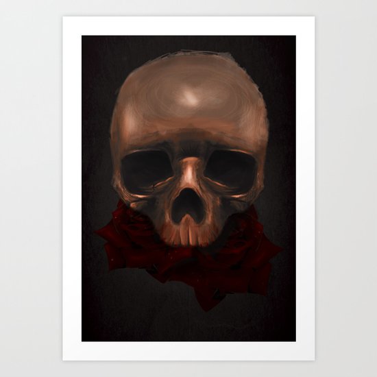 skull & roses Art Print