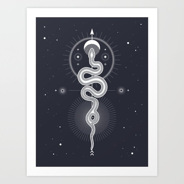 The Moon Snake Art Print