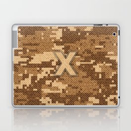 Personalized  X Letter on Brown Military Camouflage Army Commando Design, Veterans Day Gift / Valentine Gift / Military Anniversary Gift / Army Commando Birthday Gift  Laptop Skin