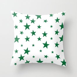 Hand-Drawn Stars (Olive & White Pattern) Throw Pillow