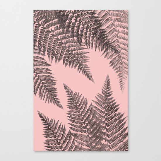 Ferns on Pink Canvas Print